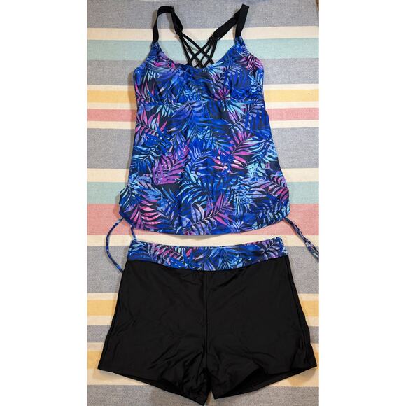 NWT, Tempt Me Brand, Tankini with Boyshorts, Size Large - Picture 1 of 7